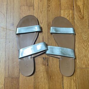 J Crew Boardwalk Sandals Metallic Silver